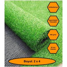 2x4 Metre Yapay Çim Halı, Lastik Taban, Yeşil Suni Halı, 20 mm Kalınlığında