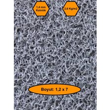 Gri Kıvırcık Plastik Paspas, Dış Mekan Için Paspas, 1,2x7