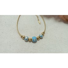 "blue Bloom" 316L Çelik Çiçek Detaylı Bileklik