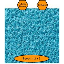 Turkuaz Kıvırcık Plastik Paspas, Dış Mekan Için Paspas, 1,2x3