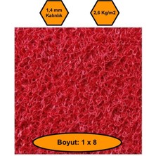 Kırmızı Kıvırcık Plastik Paspas, Dış Mekan Için Paspas, 1x8