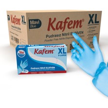 Kafem Mavi Nitril Eldiven Pudrasız (Xl) 100 Lü x 20 Paket (Koli)