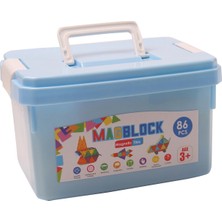 Magblock 86 Parça Manyetik Yapı Blokları - Çocuklar Için Eğitici - Geliştirici Oyun Seti - Tamamı mıknatıslı - 12 farklı şekil