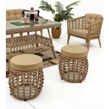 Divona Home Linda Rattan Bahçe Balkon Oturma Grubu (3+1+1+MASA)