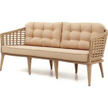 Divona Home Linda Rattan Bahçe Balkon Oturma Grubu (3+1+1+MASA)