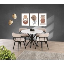 Yuvaset Home Uyar (Sadece Masa) Beyaz Ahtapot Metal Ayak 100*100 Pota Sabit Masa