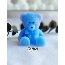 Fafuel 10 Adet Kutulu Beyaz Ayıcık Mum Doğum Babyshower Cinsiyet