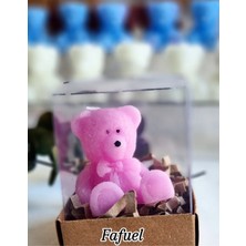 Fafuel 10 Adet Kutulu Beyaz Ayıcık Mum Doğum Babyshower Cinsiyet