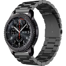 Tagomoon Samsung Gear S3 Frontier Uyumlu Kordon Klasik Baklava Model Paslanmaz Çelik Metal Kayış