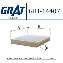 GRAT-14407 - Kabın Fıltresı - (Chevrolet: Cruze 09>12 / Cruze 11- 2.0 Dızel / Cruze 12- 1.4 / Aveo 11>12 / Opel: Insıgnıa 09>12/ Astra-J 09>12 / Ampera 11- / Zafıra C 11- / Mokka 12- )