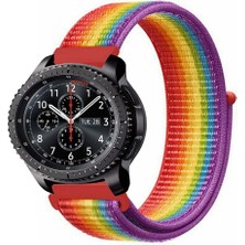 Tagomoon Samsung Gear S3 Frontier Akıllı Saat Uyumlu Spor Kumaş Desenli Cırt Cırtlı Kordon Kayış