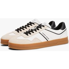 Erkek The Greenwich Süet ve Deri Detaylı Kort Sneaker - Ekru