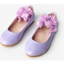 Le Mabelle Lila  Tül Çiçekli Kız Çocuk Ayakkabı