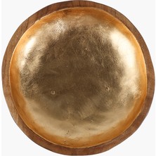 Teak Altın Varaklı Ayaklı Kase 30X30X15CM