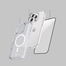 iPhone 16 Pro Max Magsafe Şeffaf Kılıf + Esd Cam Ekran Koruyucu + Kamera Lens Koruyucu (Natural)