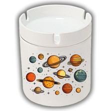 Gezegenler Iç Içe Baskılı Küllük Kül Tablası