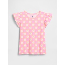 Gap Kız Bebek Açık Pembe Fırfır Kollu T-Shirt