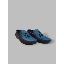 oktay kundura Yazlık püsküllü Babet Ince Deri Lacivert Hafif  Casual Günlük Erkek Ayakkabı AP01TOK