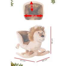 Vavbaby Sallanan At Ahşap Peluş Yumuşak - Aslan Bej