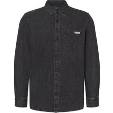 Erkek Regular Fit Cepli Kot Gömlek -  Siyah