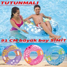 Direkstoktan Yetişkin Can Simidi 91 cm Tutunmalı Büyük Boy Deniz Havuz Simidi Desenli / Stargaze Tube 59256