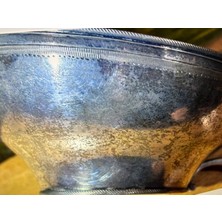 Osmanlı Dönemi Tuğralı Gümüş Çamçak 250 Gram Ağırlığında 13,5 cm Çap 6 cm Boyunda