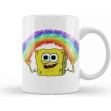 Spongebob Rainbow Süngerbob Kupa Bardak Porselen