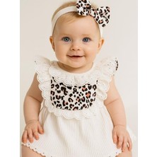 Kız Bebek Leopar Desenli Bandanalı Bodyli Elbise
