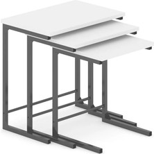 3lü Zigon Sehpa Metal Zigon Sehpa C Sehpa