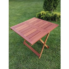 Birayse Ahşap 80X80  Iroko Mini Yemek Masası