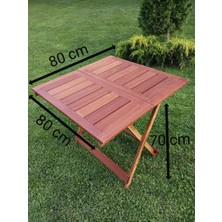 Birayse Ahşap 80X80  Iroko Mini Yemek Masası