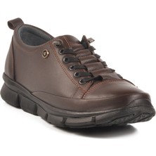 Kahve Hakiki Deri Kadın Günlük Ayakkabı 605 Z