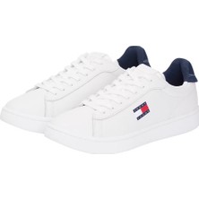 Erkek Tommy Jeans Archıve '98 Leather Sneakers - Beyaz