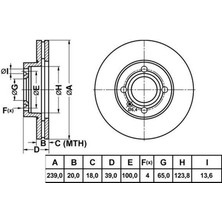MGA-50222 - On Fren DISKI-239×20 4×100 (Vw Golf 75-98  Passat 81-88  Polo 82-94  Polo Cls 97-02)