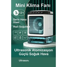 Ultrasonik Soğutmalı Mini Klima Fanı – Güçlü Serinletici Etki, Sessiz ve Taşınabilir Tasarım
