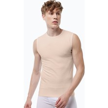 Malabadi Görünmez Atlet Erkek Ten Rengi Sıfır Yaka Iz Yapmayan Modal Kolsuz Atlet 007