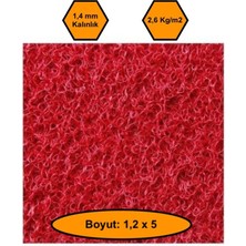 Kırmızı Kıvırcık Plastik Paspas, Dış Mekan Için Paspas, 1,2x5