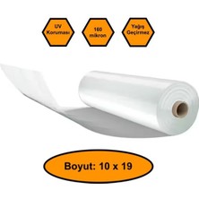 160 Micron Naylon Örtü, Şeffaf Su Geçirmez Naylon, 10X19 Metre