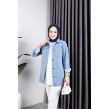 Kadın Siyah Kar Yıkamalı Cepli Denim Kot Ceket