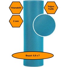 Turkuaz Petek Mat Pvc Kaydırmaz Petek Paspas, 0,9x7 Metre