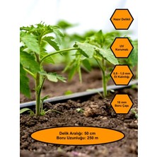 16 mm  Çaplı, 50 mm Delik Aralıklı Damlama Hortumu (Delikli) 250 Metre