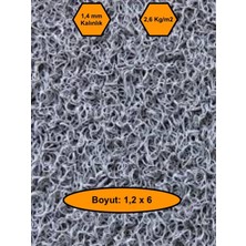 Gri Kıvırcık Plastik Paspas, Dış Mekan Için Paspas, 1,2x6