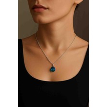 His Kolye Renk Değiştiren Kolye Damla Model Gümüş Renk Zincirli