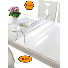 2,0 mm Pvc Masa Örtüsü, Şeffaf Masa Kaplaması, 90X60