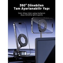 Yeni Nesil Vakumlu Araç Içi / Masa Üstü Neodyum Mıknatıslı Ayarlanabilir Açı Telefon Tutucu Siyah