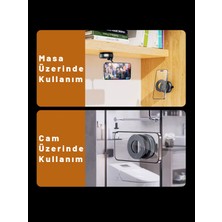 Yeni Nesil Vakumlu Araç Içi / Masa Üstü Neodyum Mıknatıslı Ayarlanabilir Açı Telefon Tutucu Siyah