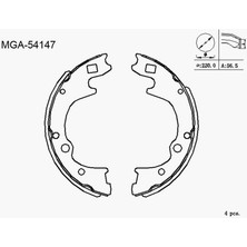 MGA-54147 - Kampana Balata ( Hyundaı: H100 Kamyonet 04 - 11 / Kıa: Bongo 97 - 11) Oval Uclu