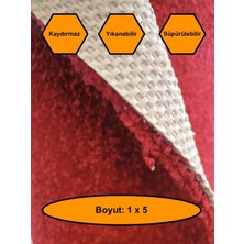 Kırmızı Kalın Yolluk, Kaydırmaz Tabanlı Dayanıklı Yolluk, 1x5 Metre
