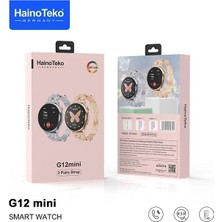 Hainoteko G12 Mini Akıllı Saat 3 Kordonlu Bayanlara Şık Tasarım Amoled Ekran Gümüş