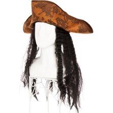 Siyah Saçlı Kaptan Korsan Şapkası